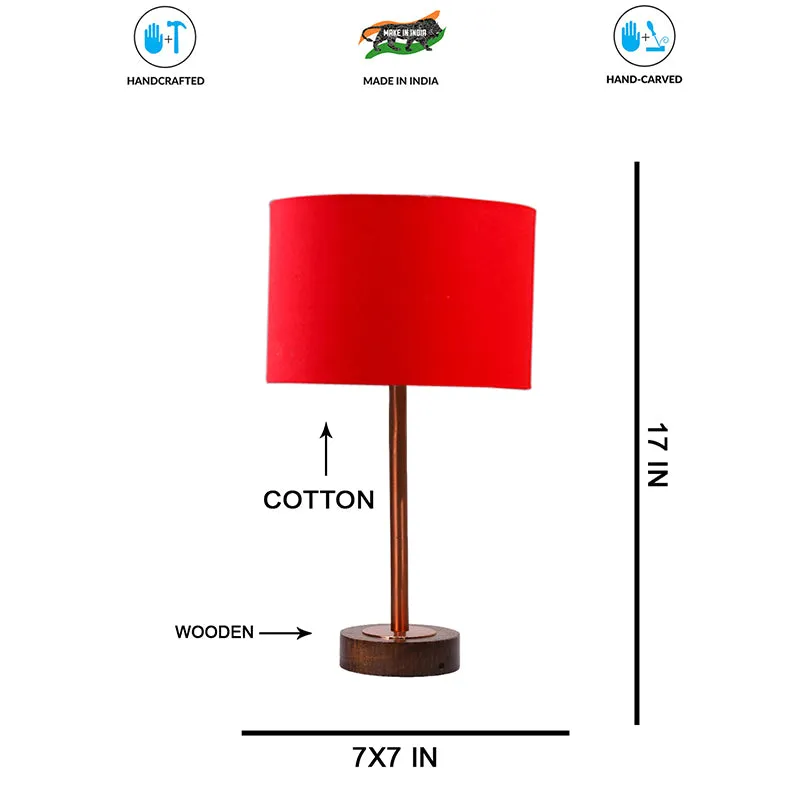 Cotin I Rodin Wooden Table Lamp - Red,Copper,Brown media 7