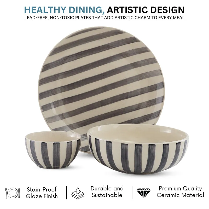 Cross Strips Ceramic Dinner Set - 10 Piece Set media 5