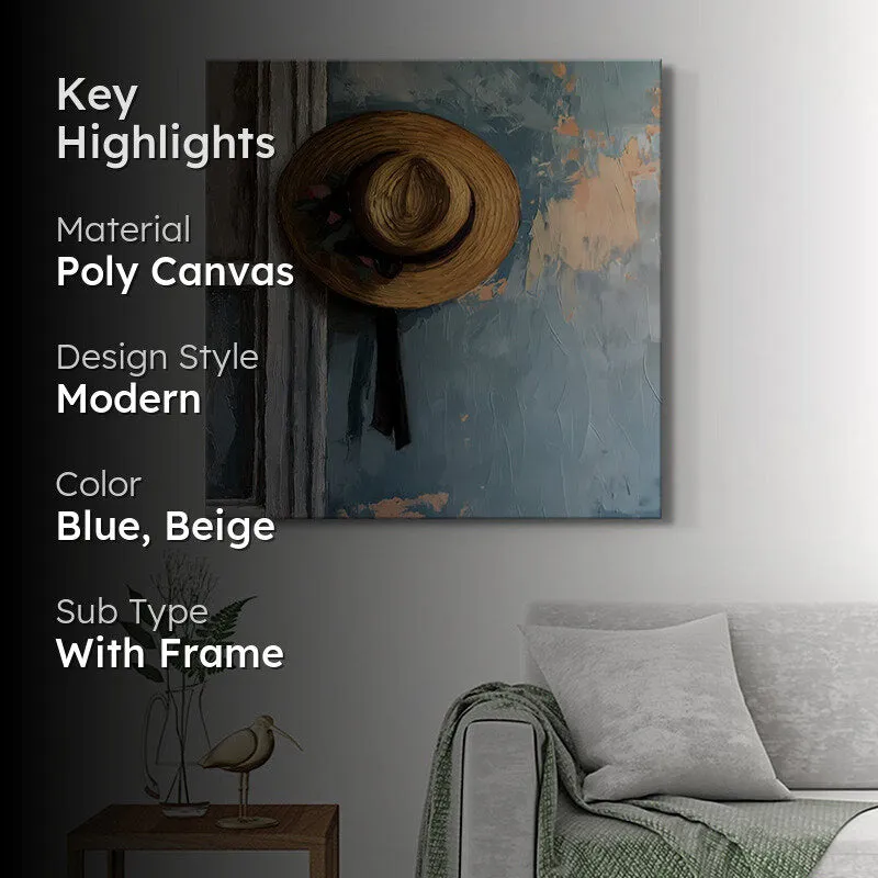 Straw Hat On Wall Painting media 2