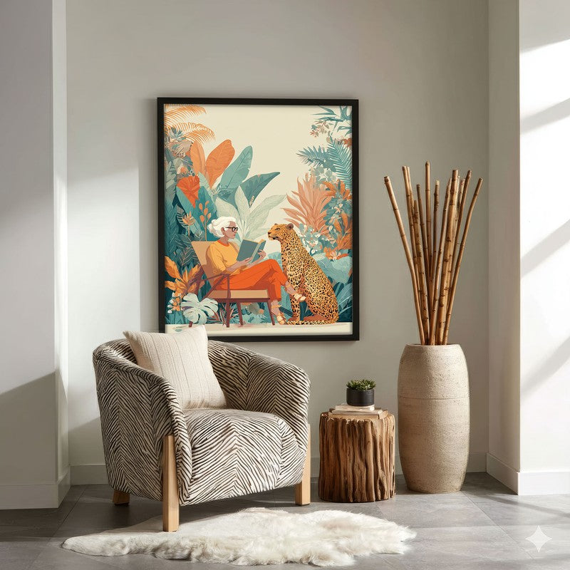 Verdantia Canvas Wall Painting With Black Frame