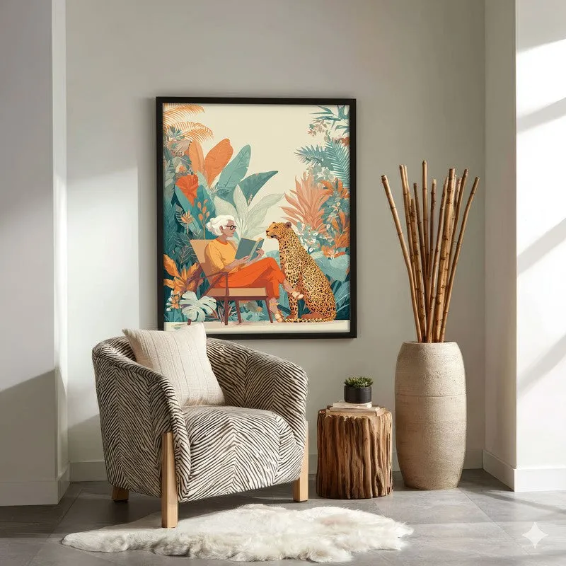 Verdantia Canvas Wall Painting With Black Frame media 1