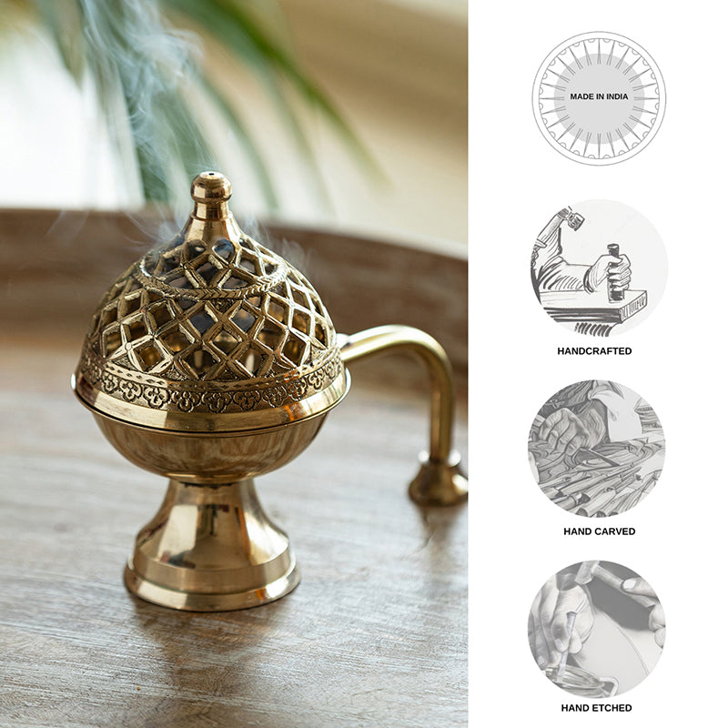 Havani Brass Incense Holder media 5