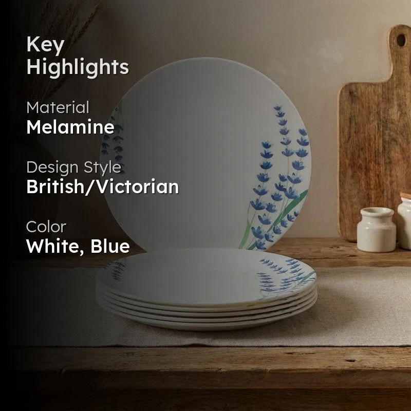 Lavender Melamine Quarter Plates - Set of Six - 2