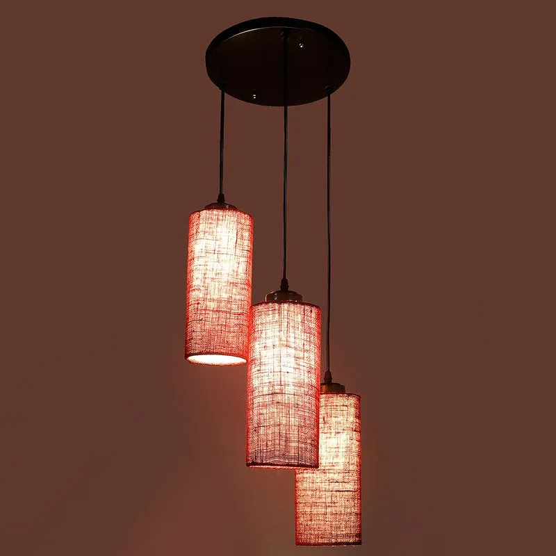 Cylentra Triple Metal Ceiling Lamp - Maroon media 5