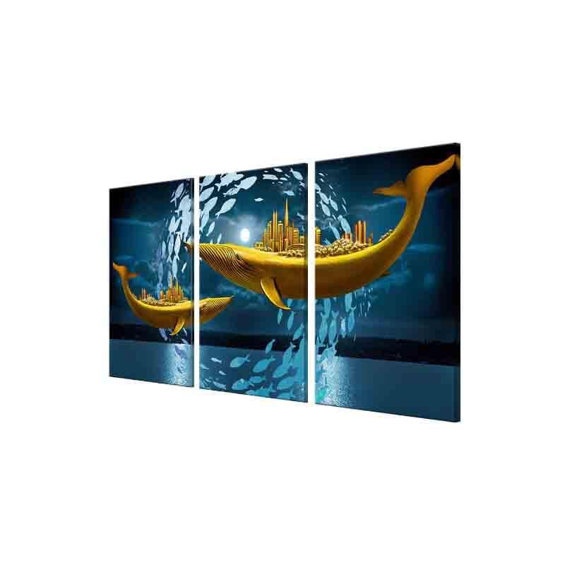 Shark Tank Poly Canvas Wall Art - Set of Three media 4