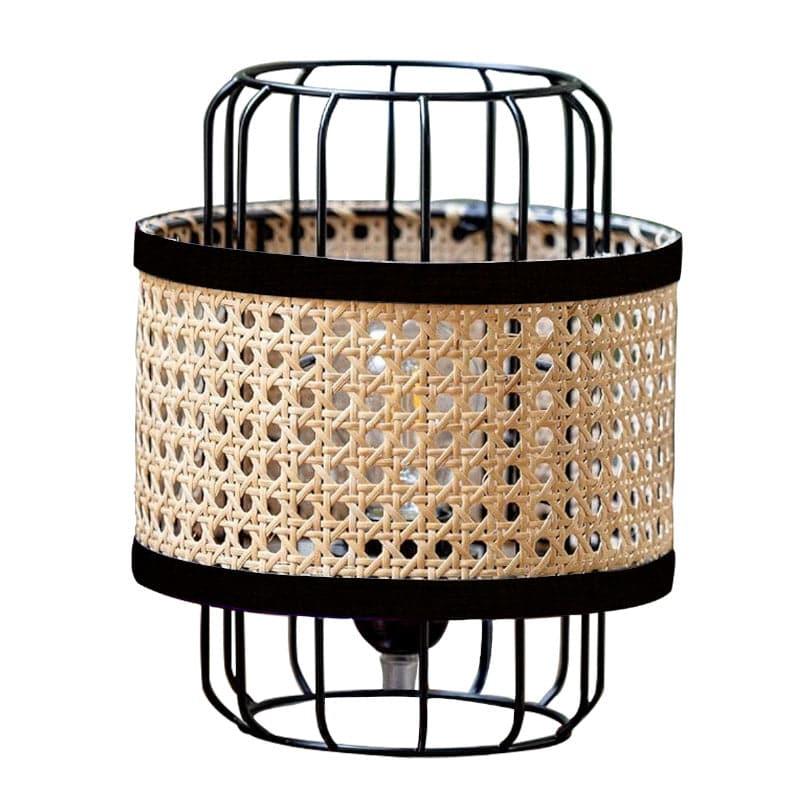 Mystane Rattan Table Lamp - Small - Black,Beige media 3