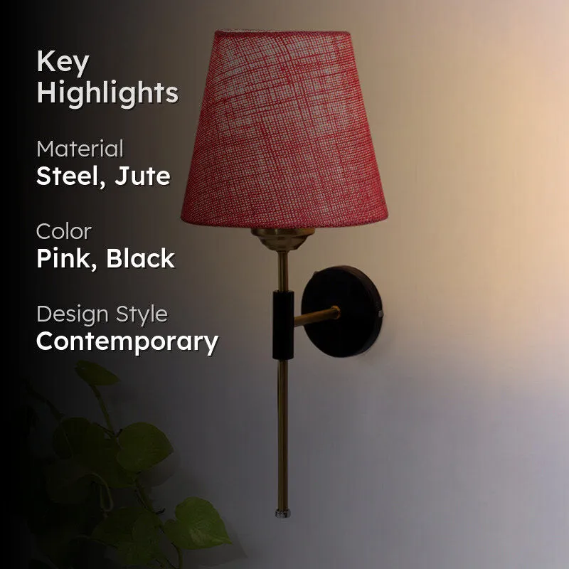 Beryll Jute Wall Lamp - Pink media 2