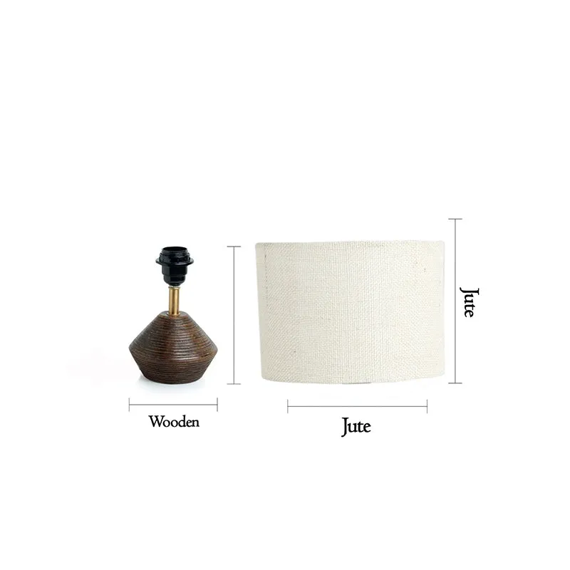 Yami Wooden Table Lamp With Jute Shade - White,Brown media 5