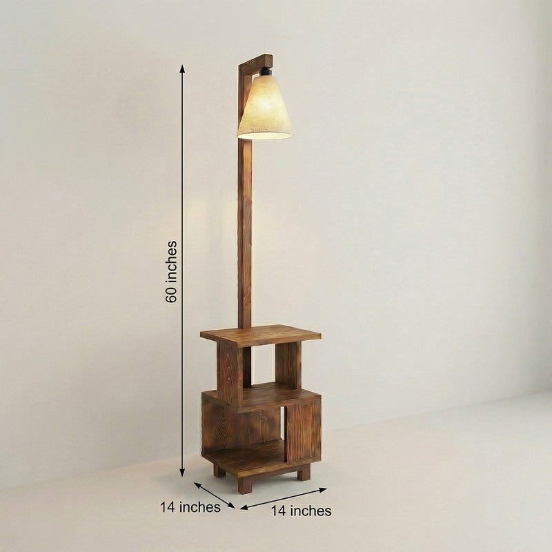 SubtleGlow Wooden Floor Lamp - Brown media 10
