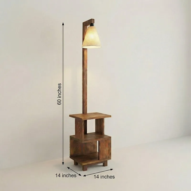 SubtleGlow Wooden Floor Lamp - Brown media 10