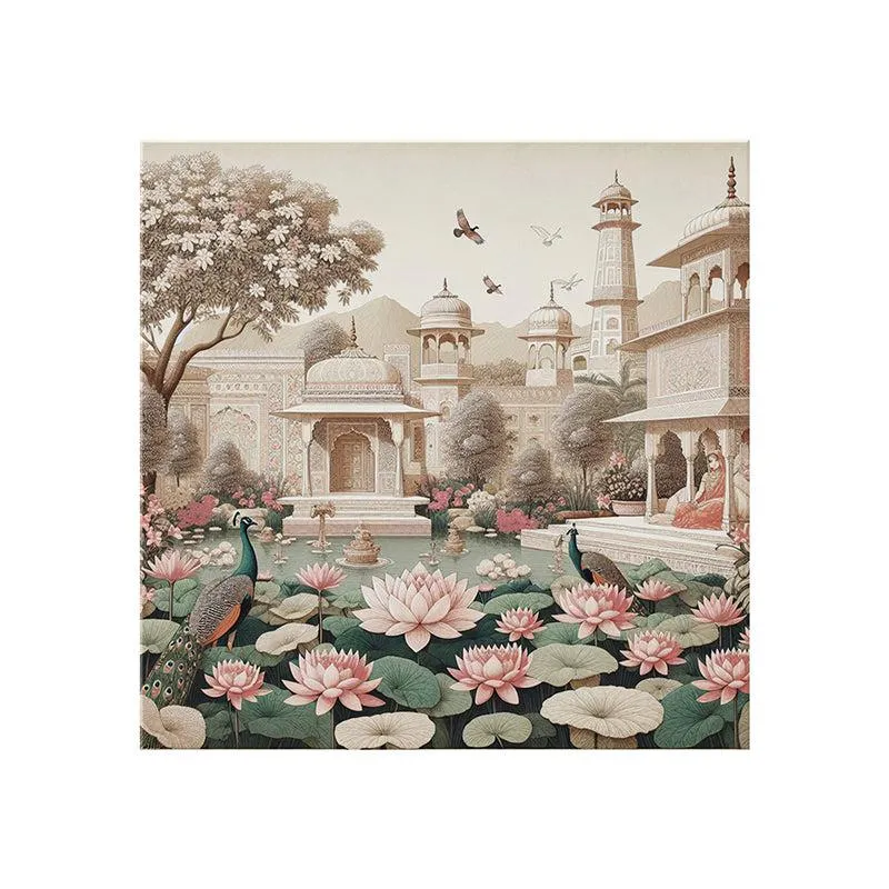 Indian Garden Grace Wall Painting media 4
