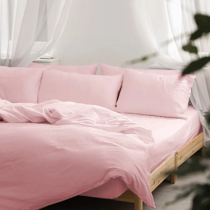 Maison Solid Cotton Bedsheet (Cameo Rose) - 200 TC media 7