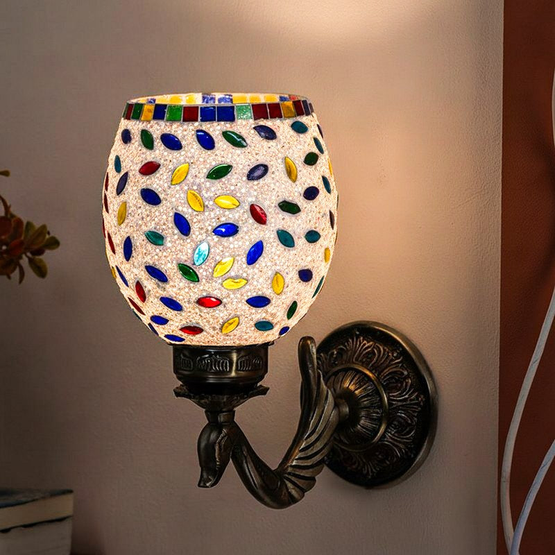 Aesta Retro Mosaic Glass & Metal Wall Lamp