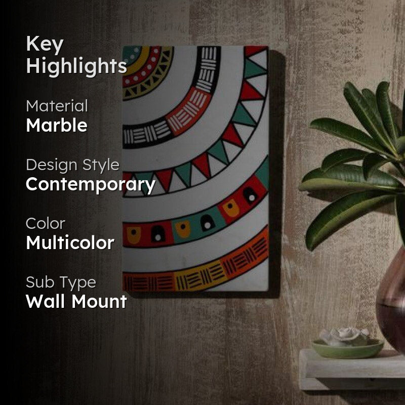 Mandala Mantra Hand Painted Marble Wall Accent media 2