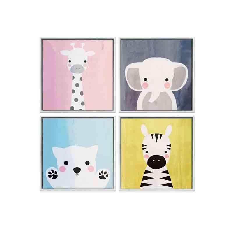 Baby Animals Poly Canvas Wall Art - Set of Four media 4