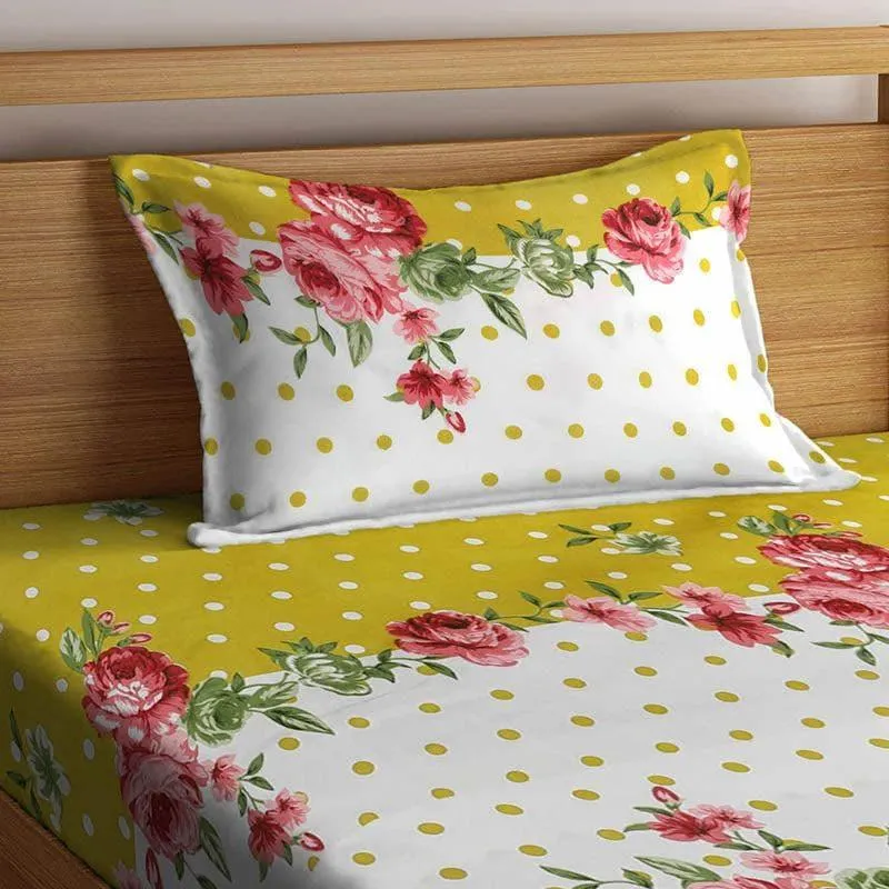 Citrine Floral Bedsheet - 150 GSM media 3