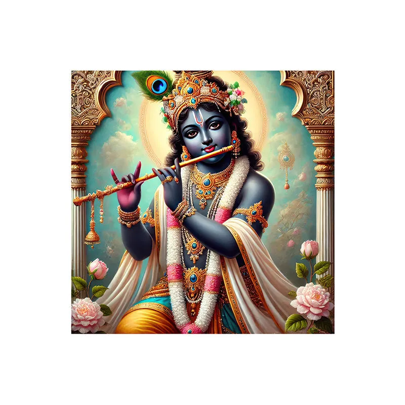 Bansuri Krishna Wall Painting media 4