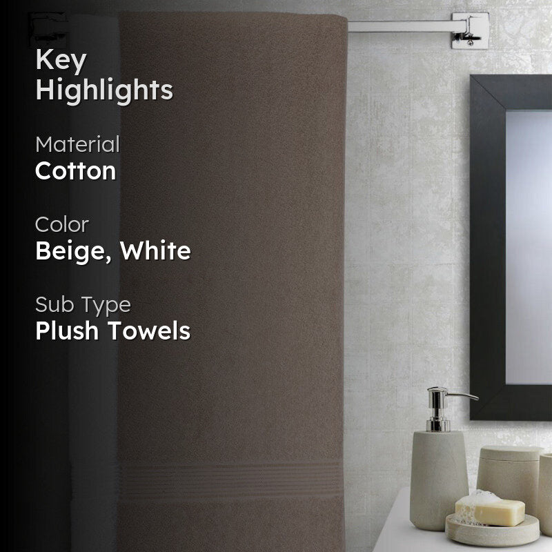 Bodil Bath Towel (Beige & White) - Set Of Two media 2
