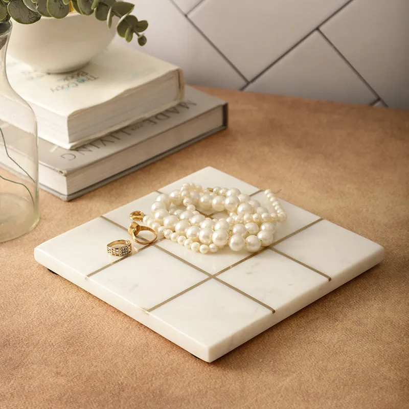 Mecca Grid Marble Platter media 3