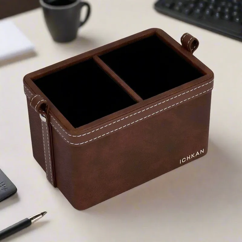 Wicka Dote Stationery Holder - Dark Brown media 1
