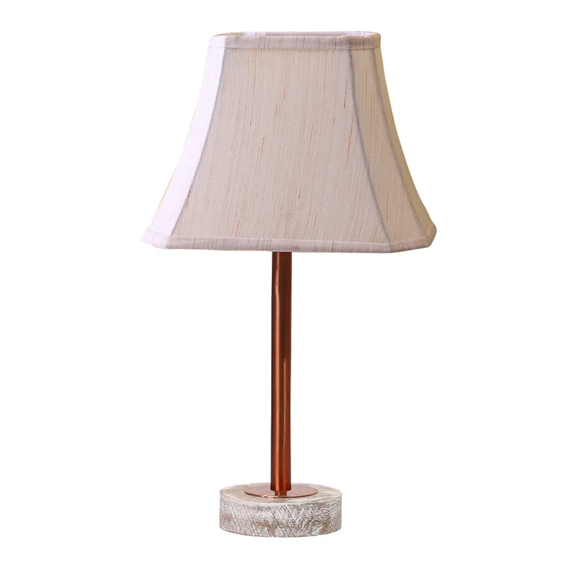 Ceylon Rodin Wooden Table Lamp - OffWhite,Copper,White media 4