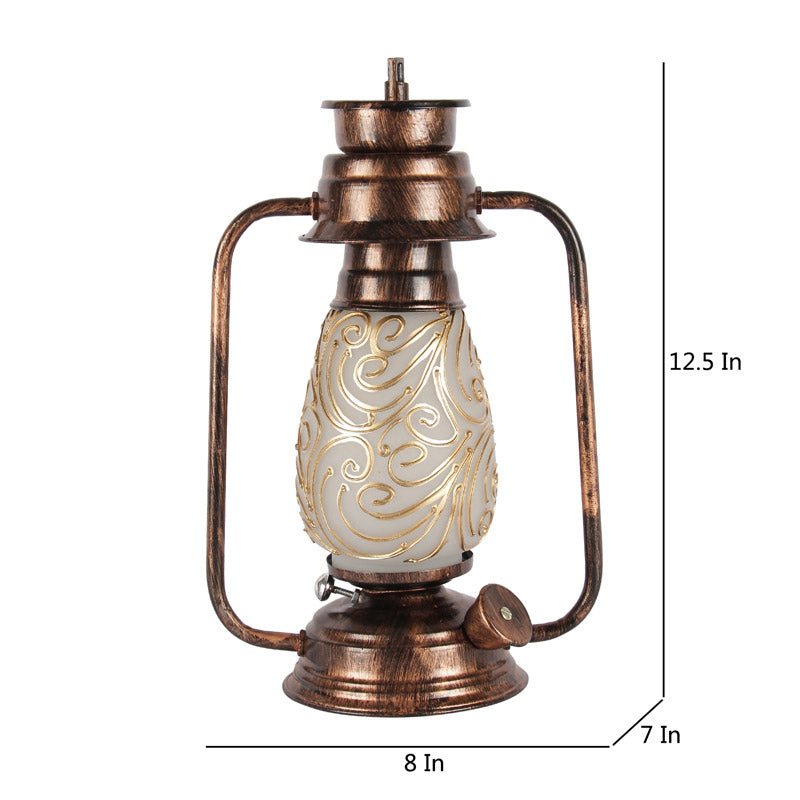 Saagar Mosaic Lantern Iron Table Lamp - Brown,Gold media 7