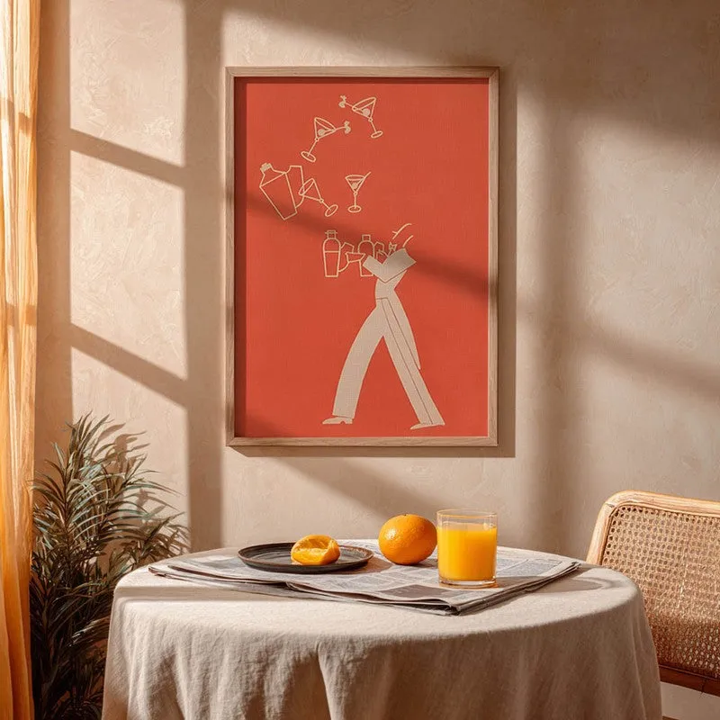 Tonic Juggler Archival Canvas Wall Art - Brown media 4