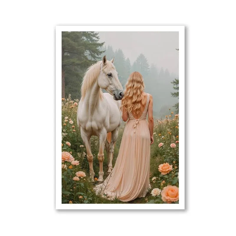 Ethereal Bond Canvas Wall Painting With White Frame media 4