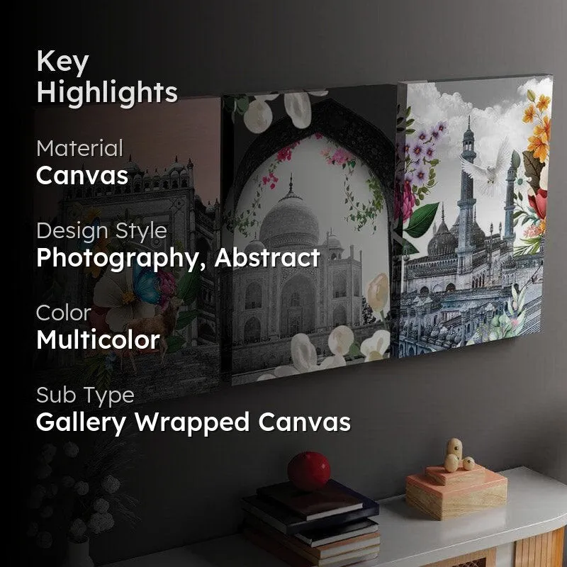 Indian Heritage Canvas Wall Painting - Set Of Two media 2