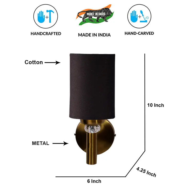 Sienna Steel & Cotton Wall Lamp - Black media 6