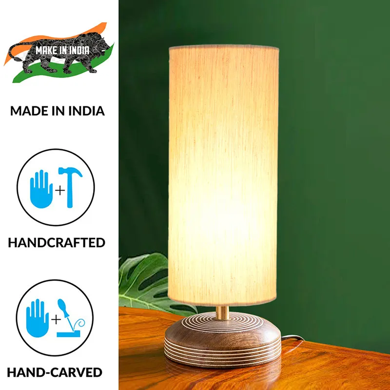 Savera Siera Fabric Table Lamp - Beige media 4