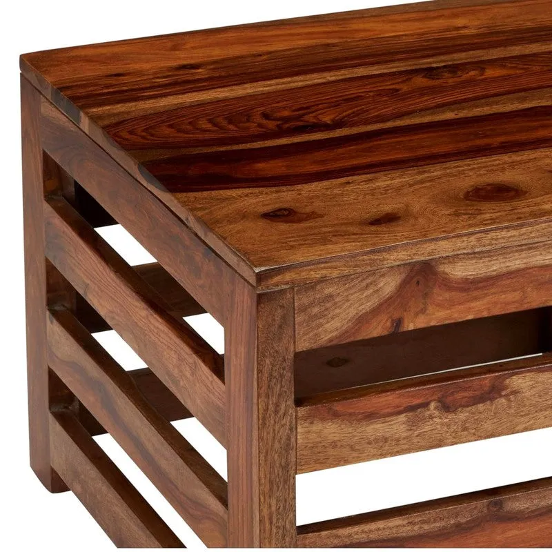 Pervon Sheesham Wooden Center Table - Brown media 7