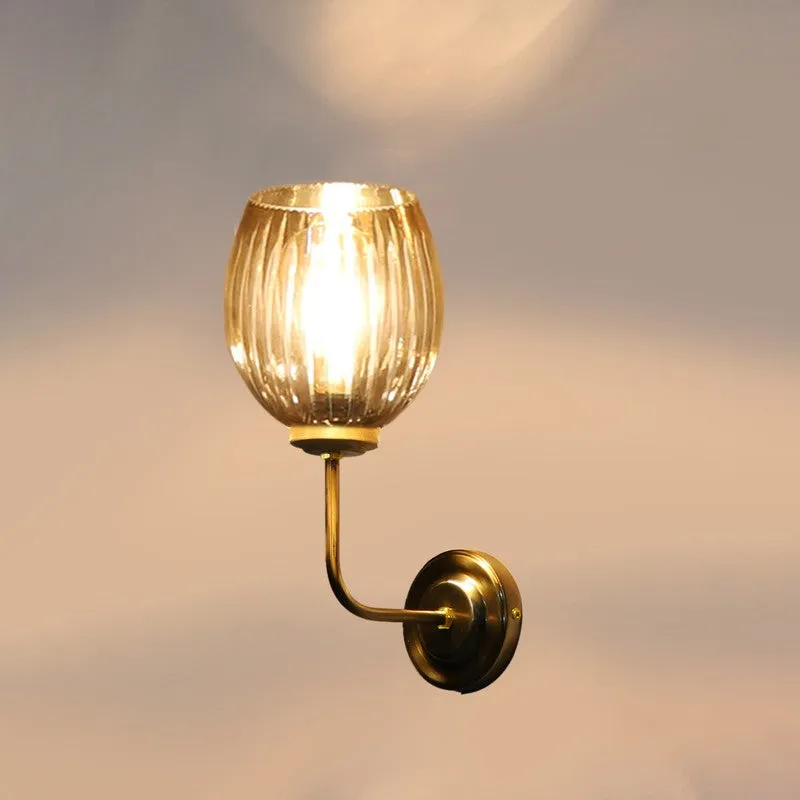 Vintage Glow Golden Base Glass Wall Lamp media 7