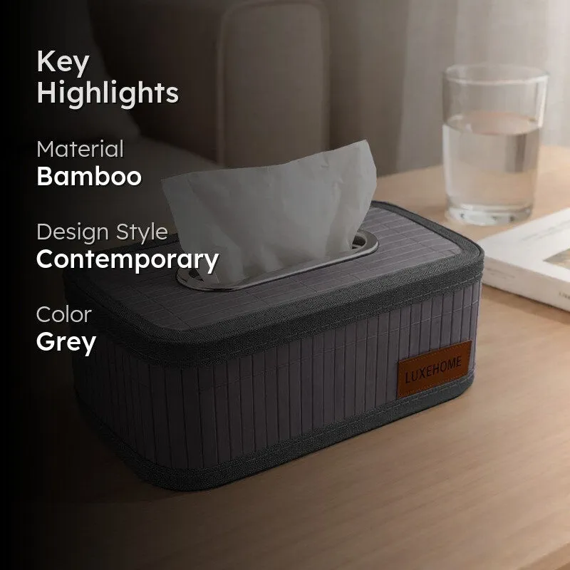 EcoNest Bamboo Tissue Holder - Grey media 2