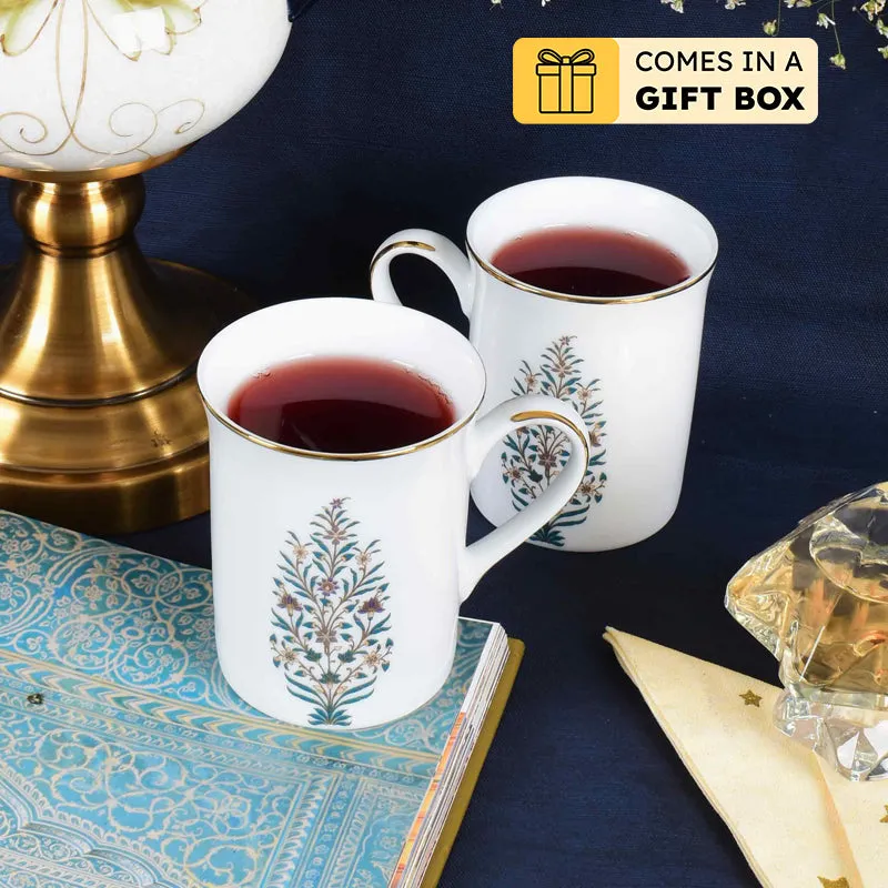 Gilded Shahi Classic 24k Gold Brushed Porcelain Coffee Mug (300 mL Each) - Set Of Six media 1