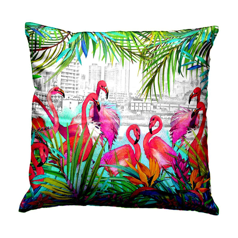 Flamingo City Printed Cushion Cover Set - Set Of Two media 5
