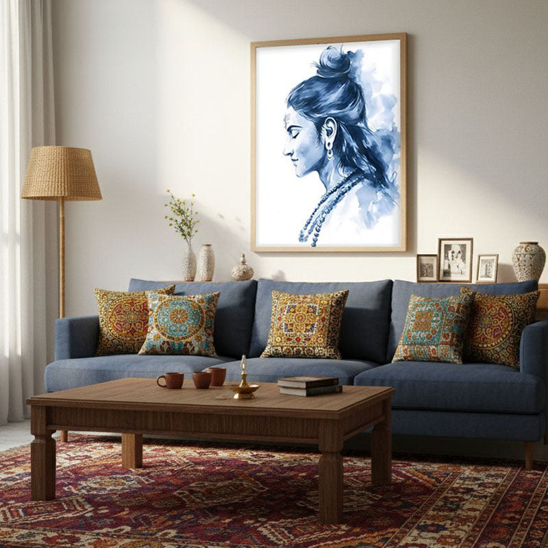 Moksha Shiva Spiritual Archival Paper Wall Painting - Natural Brown Frame media 4
