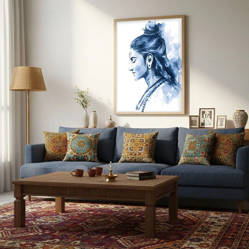 Moksha Shiva Spiritual Archival Paper Wall Painting - Natural Brown Frame media 4