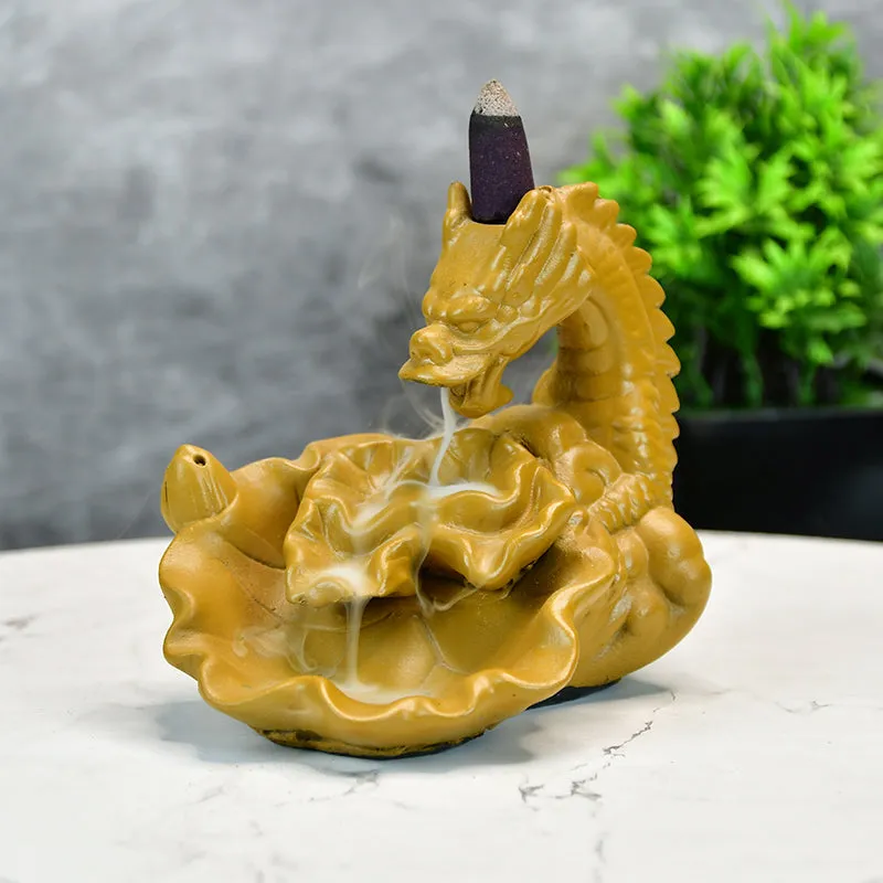 Chinese Dragon Incense Holder With Five Cone media 3