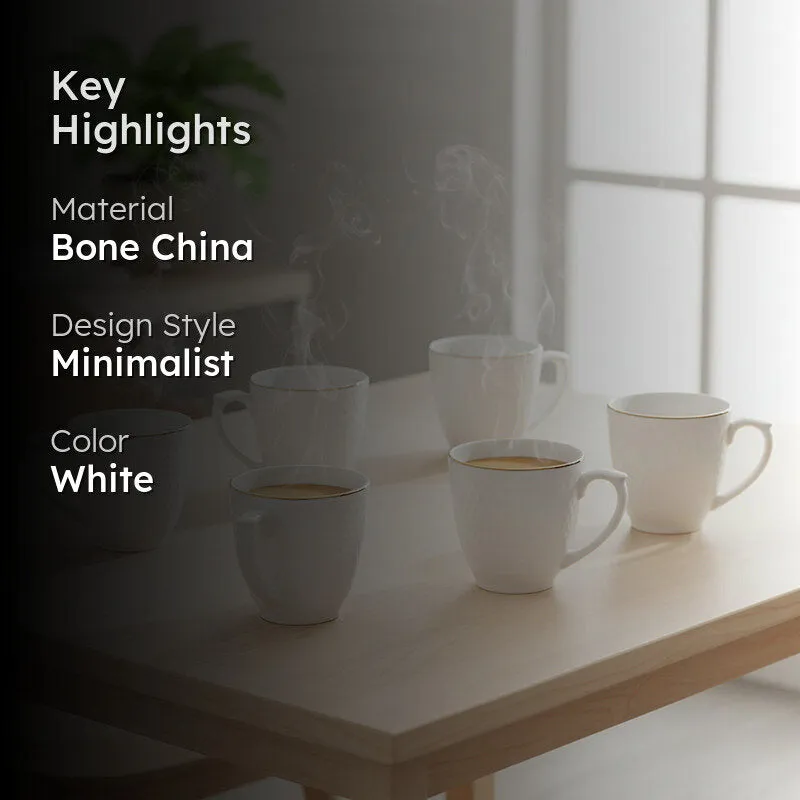 Rupert Bone China Tea Cup (175 mL Each) - Set of Six media 2