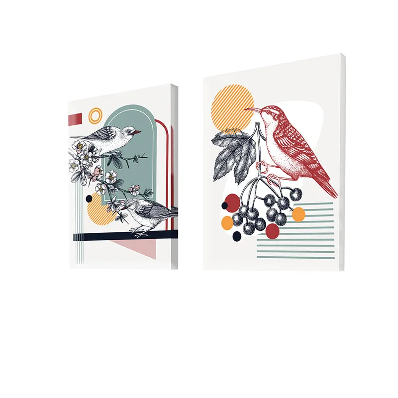 Fly Mates Charm Canvas Wall Painting - Set Of Two media 4