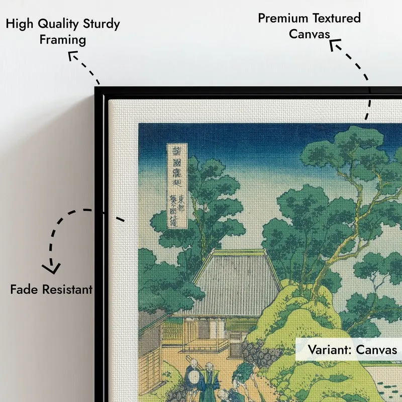 Fall Of Aoiga Oka Katsushika Hokusai Archival Canvas Wall Painting - Black Frame media 7