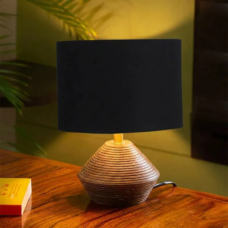 Yami Wooden Table Lamp - Brown,Black media 1