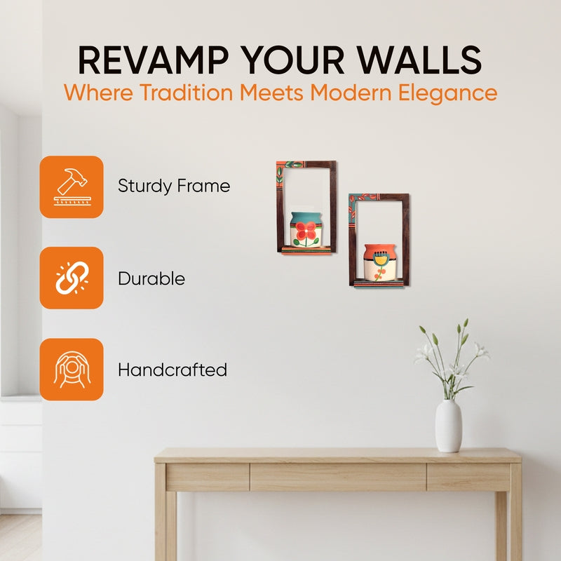 Kriti Ethnik Ceremic & Wood Wall Accent - Four Piece Set media 4