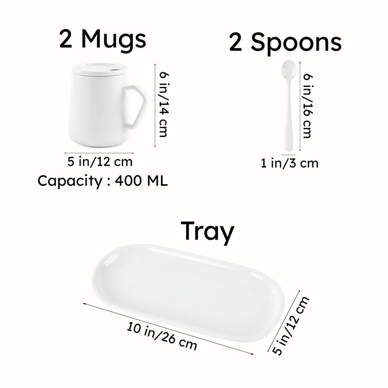 Goldira Glam Black Mug And Tray (400 ML) - Five Piece Set media 7
