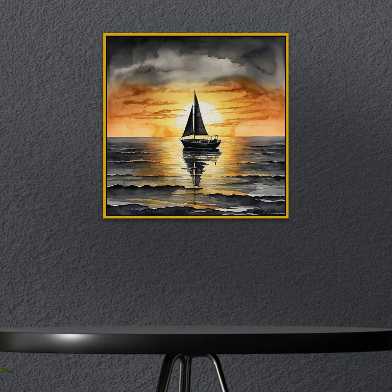 Sunset Sails II Canvas Wall Art With Frame media 1