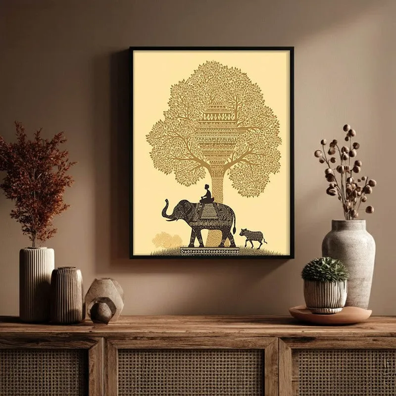 Kalpana Canvas Wall Painting With Black Frame media 7