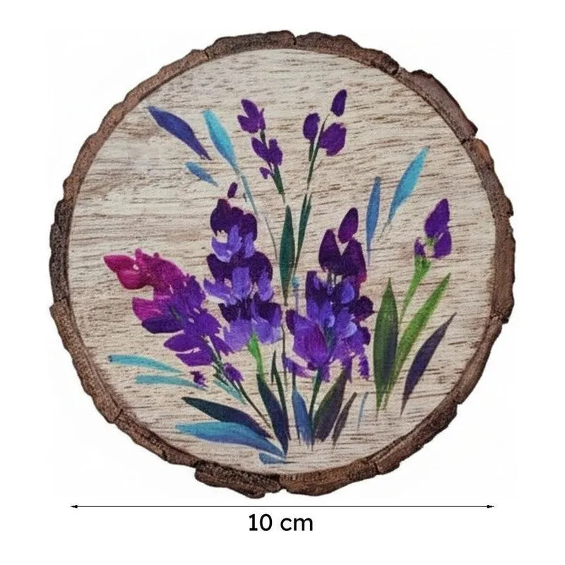 Lavender Bliss Handpainted Coaster -  Set Of Two media 7