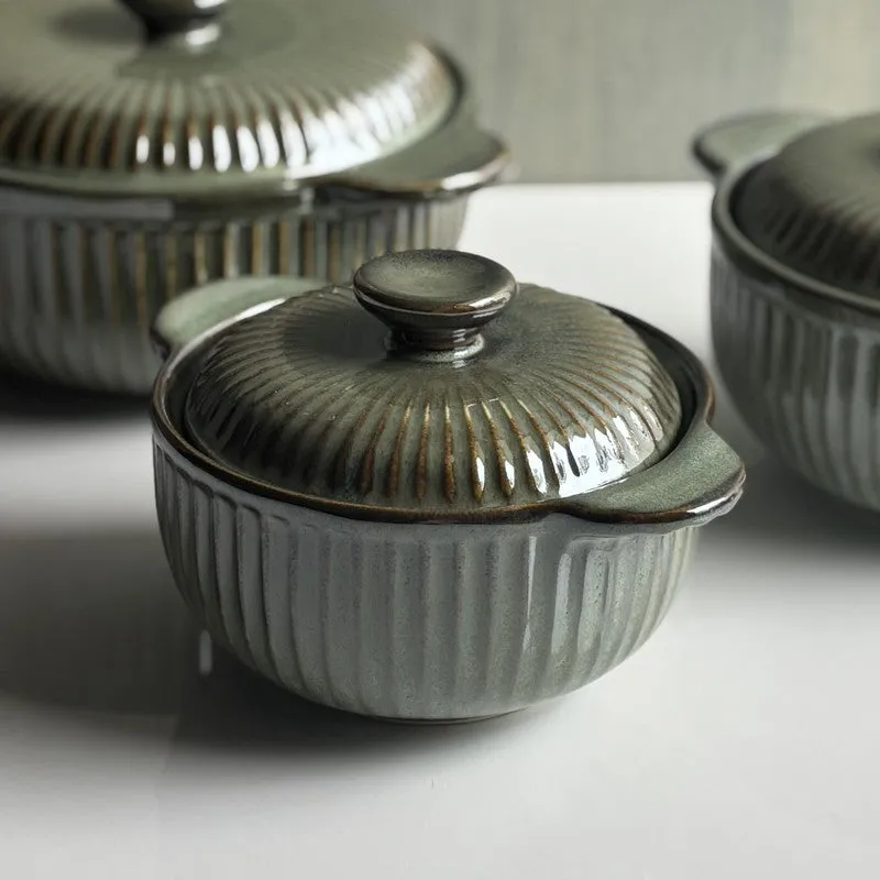 Olive Ceramic Casserole Set - Set of Three media 3