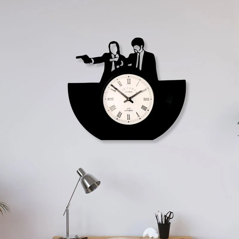 Duo Steel Analog Wall Clock - Black media 1